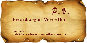 Pressburger Veronika névjegykártya